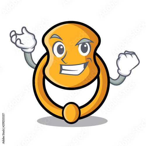 Successful metal door knocker on character cartoon