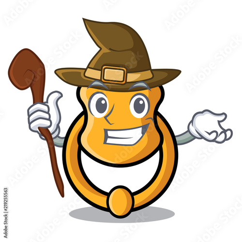 Witch elegant fashion door knocker mascot cartoon