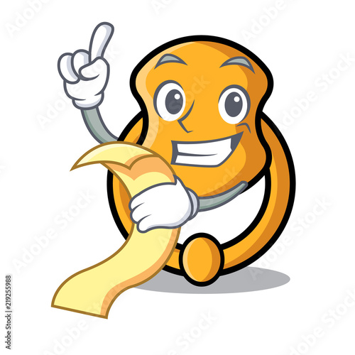With menu elegant fashion door knocker mascot cartoon