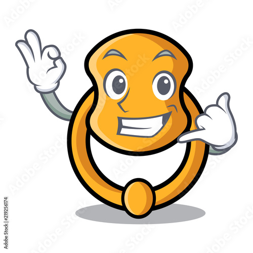 Call me vintage door knocker on mascot cartoon