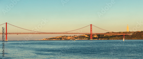 The 25 april bridge (Ponte 25 de abril) in Lisbon Portugal