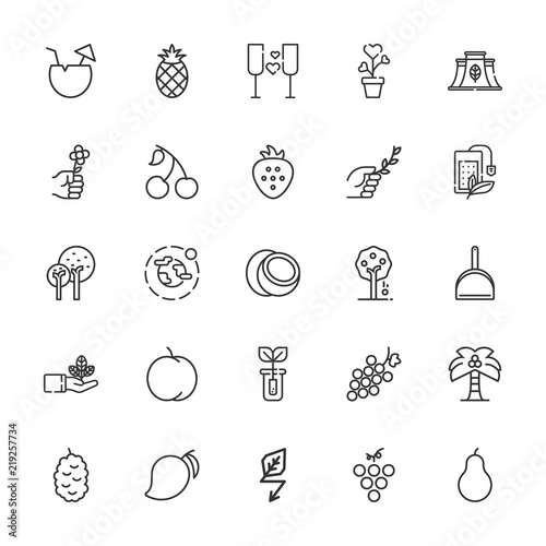 Collection of 25 leaf outline icons photo
