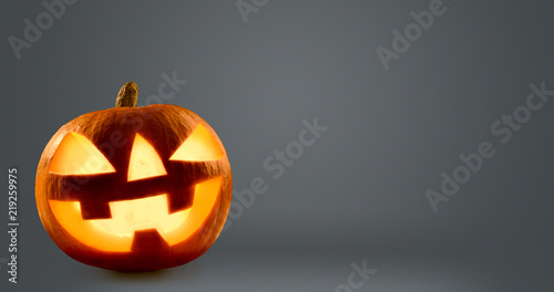 Halloween pumpkins on dark background