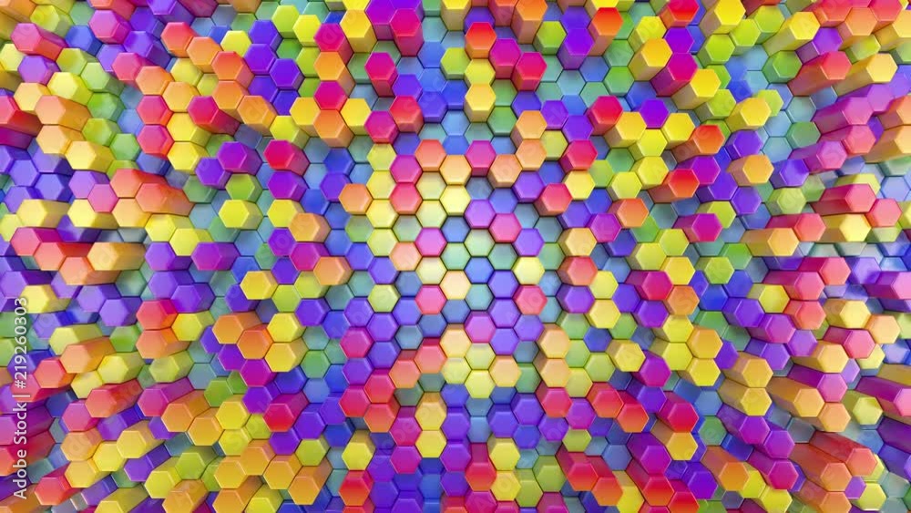 Beautiful Abstract Hexagonal Multicolored Background, Seamless Looping 3d Animation, 4K. Look for more options in my portfolio Beautiful Abstract Hexagonal Multicolored Background, Seamless Looping 3d Animation, 4K. Look for more options in my portfolio