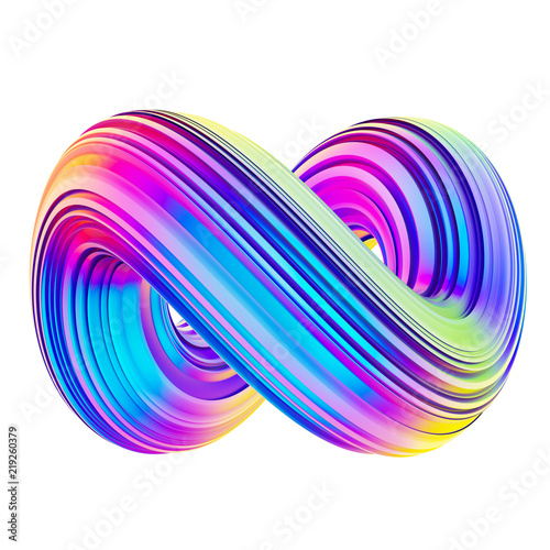 Holographic abstract mobius twisted shape design element