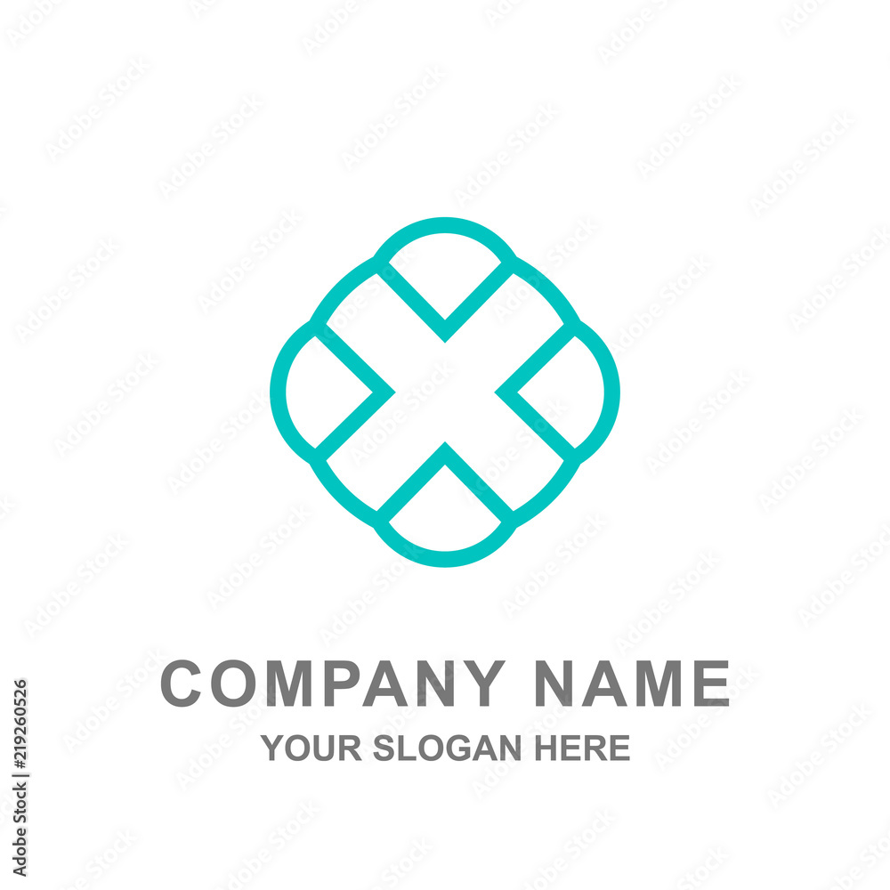 Obraz premium Simple Blue Hexagon Ornament Logo Vector Illustration