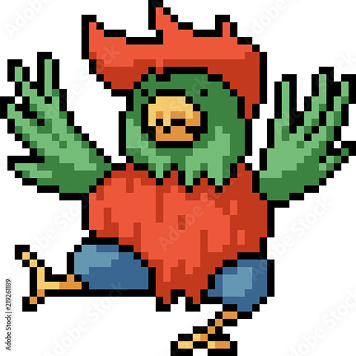 vector pixel art bird monster © Saphatthachat