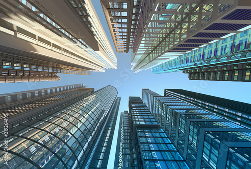Obraz na płótnie Skyscrapers against the sky