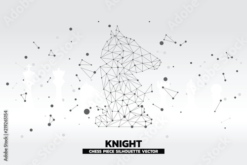 low polygon dot connected line of knight chess piece vector. icon for planning and strategy thinking