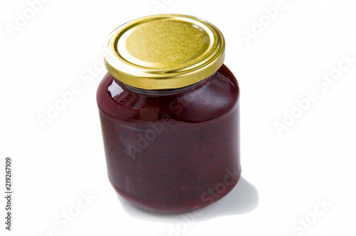 Black Currant Jam in Glass Jar