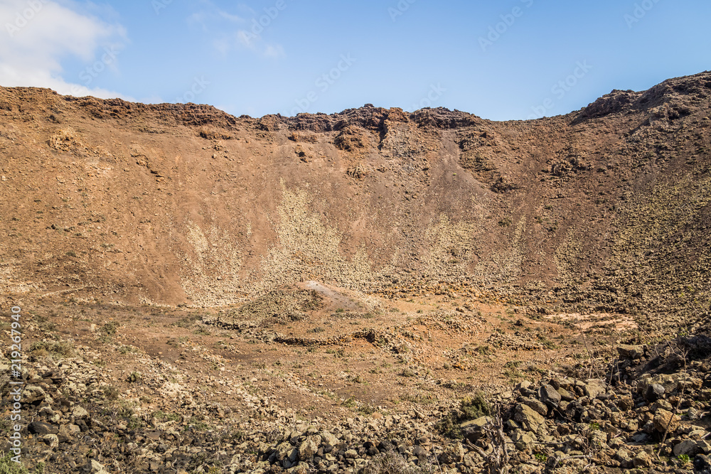Caldera de Gairia volcano cone in Fuerteventura, Canary Islands, Spain.