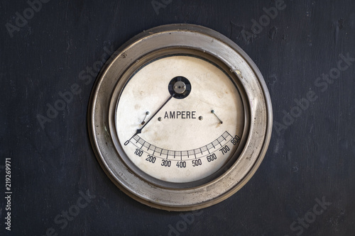 Old ammeter in a factory. photo