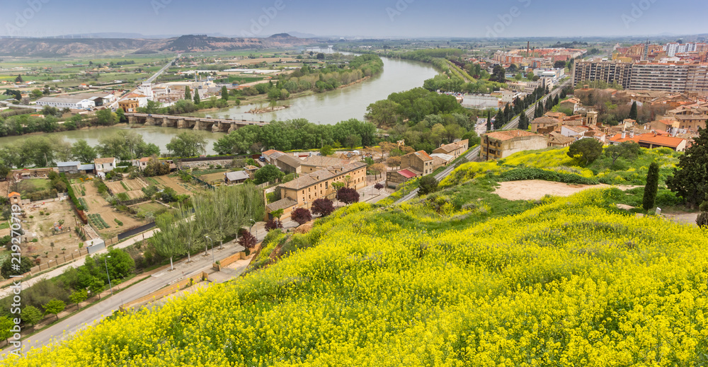 View over the Ebro river in Tudela, Spain