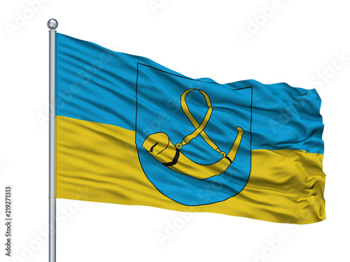 Swietochlowice City Flag On Flagpole, Country Poland, Isolated On White Background photo