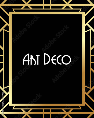 Art Deco Gatsby inspired, Roaring 20s style frame template vector