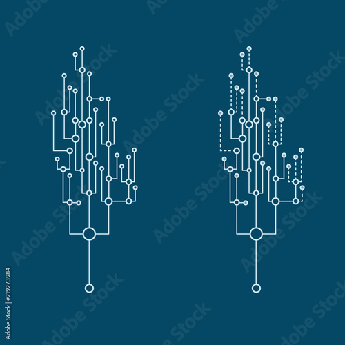 Abstract tree-chip. Two versions