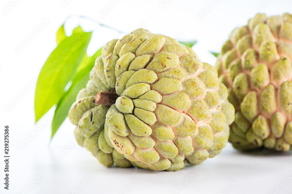 Fototapeta premium fresh sugar apple fruit(Custard Apple),sweetsop on white background