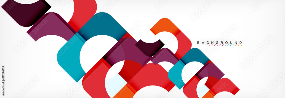 Naklejka premium Geometric squares abstract banner. Vector illustration for business brochure or flyer, presentation and web design layout