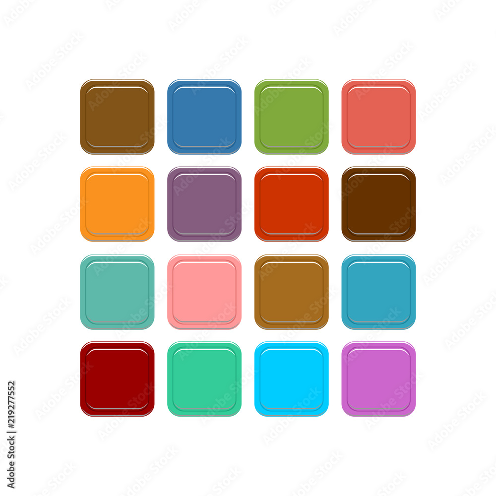 Set of color apps icons. Vector Illustration. EPS10