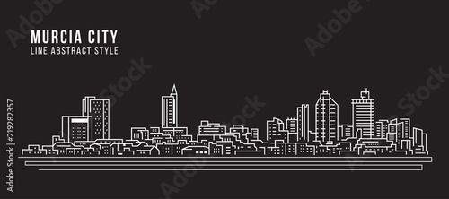 Cityscape Building Line art Vector Illustration design - Murcia city