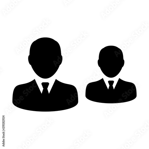 Business people icon vector male group of persons symbol avatar for business management team in flat color glyph pictogram illustration