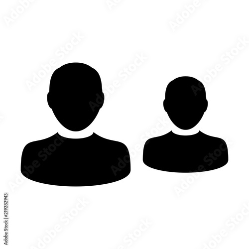 Hr icon vector male group of persons symbol avatar for business management team in flat color glyph pictogram illustration