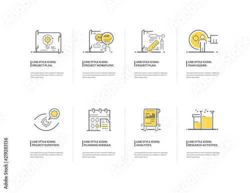 Set of Thin Line Icons for Business, Marketing and Advertising.