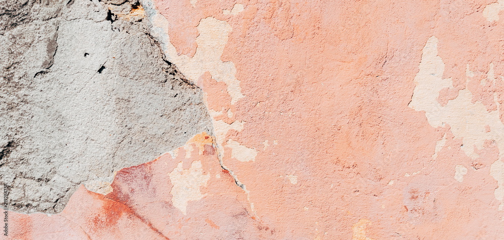 Fototapeta premium Texture of street old plaster wall for background. 