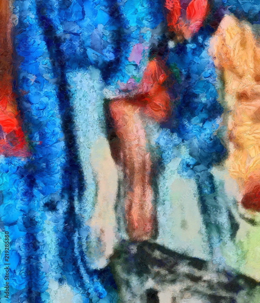 Detailed close-up grunge multi color abstract background. Dry textured brush strokes hand drawn oil painting on canvas texture. Creative simple pattern for graphic work, web design or wallpaper. Aged. Detailed close-up grunge multi color abstract background. Dry textured brush strokes hand drawn oil painting on canvas texture. Creative simple pattern for graphic work, web design or wallpaper. Aged.