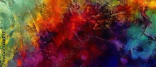 Detailed close-up grunge multi color abstract background. Dry textured brush strokes hand drawn oil painting on canvas texture. Creative simple pattern for graphic work  web design or wallpaper. Aged.