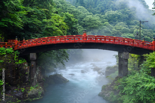 beautiful shinkyo bridge at Nikko, Japan