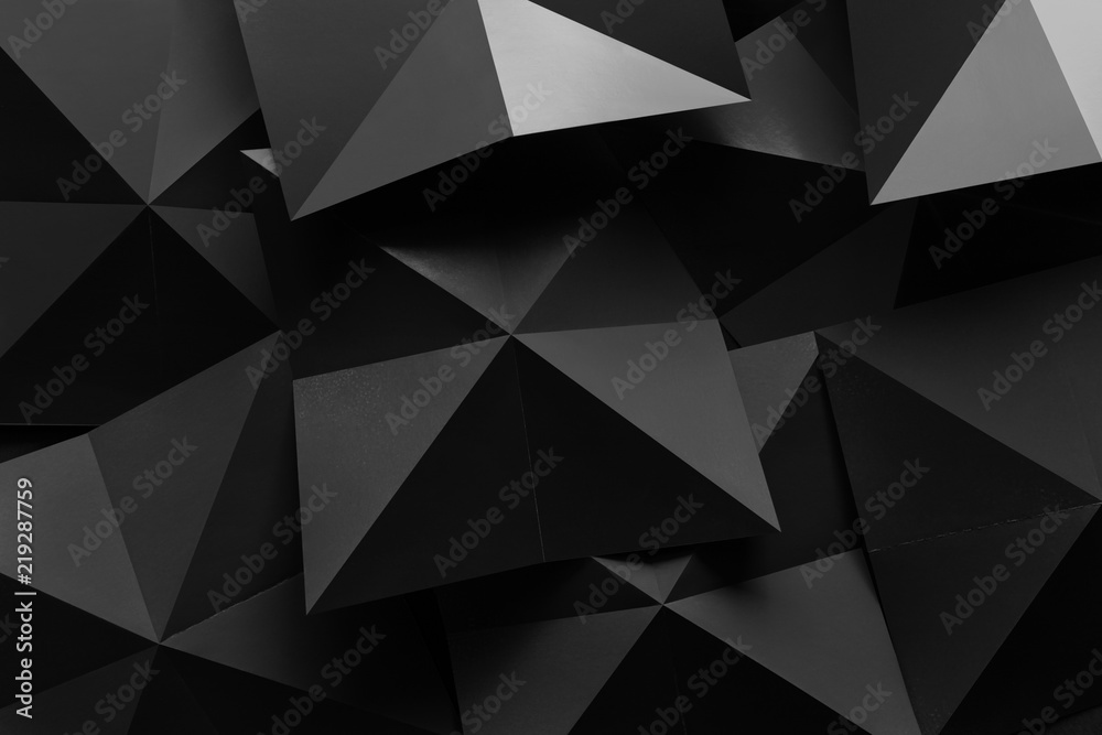 Composition with black geometric shapes, abstract background Composition with black geometric shapes, abstract background