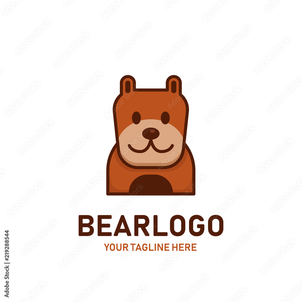 Simple bear logo icon illustration avatar fun cute style Simple bear logo icon illustration avatar fun cute style
