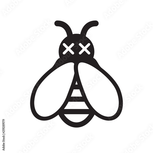Dead or deceased bee icon. Vector.