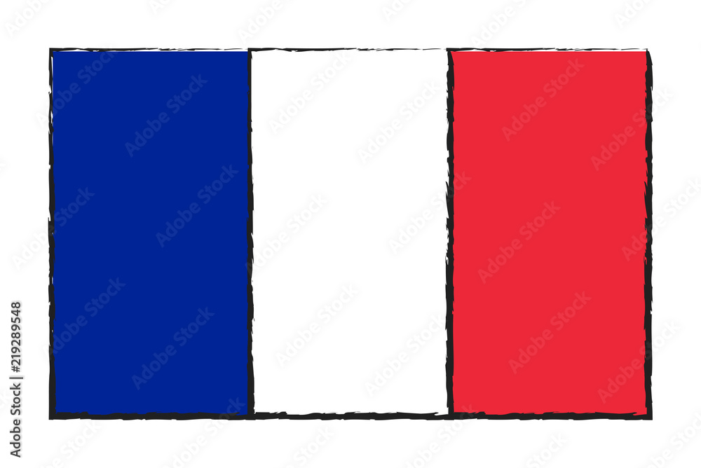 France flag vector design isolated on white background France flag vector design isolated on white background
