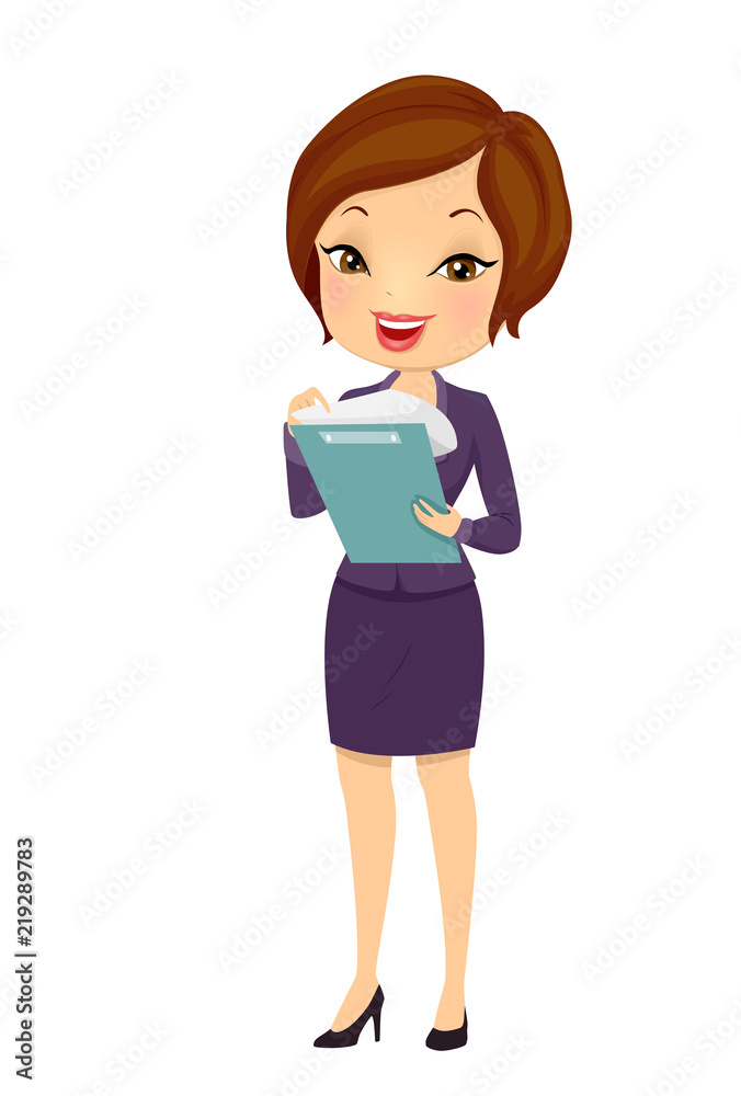 Girl Business Taxes Accounting Illustration Girl Business Taxes Accounting Illustration
