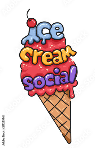 Ice Cream Social Illustration