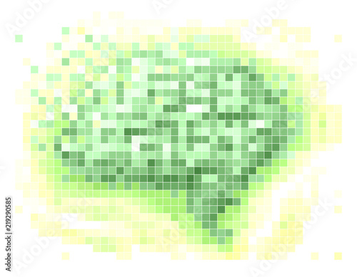 Pixel Art Brain Illustration