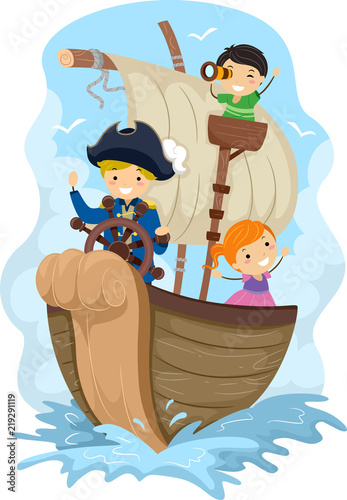 Stickman Kids Explore Capta...