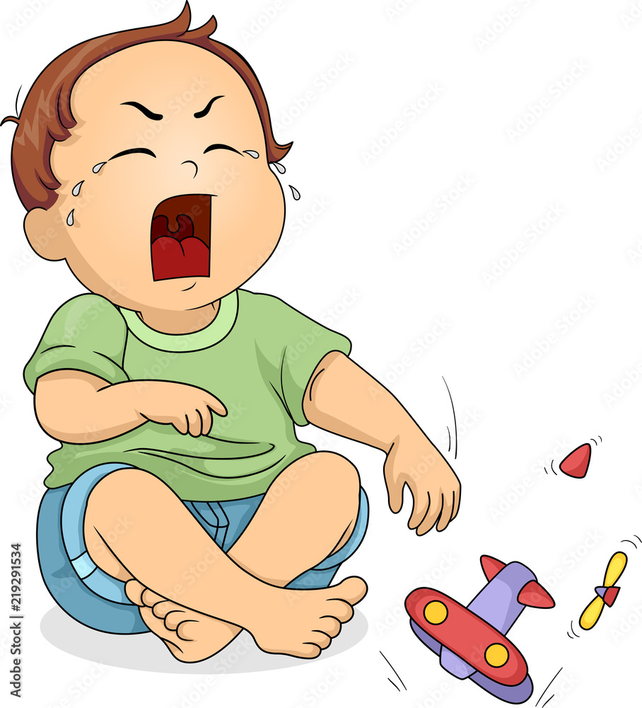 Kid Toddler Boy Cry Toy Break Illustration Stock Vector Adobe Stock