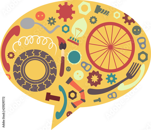 Junk Art Speech Bubbles Illustration