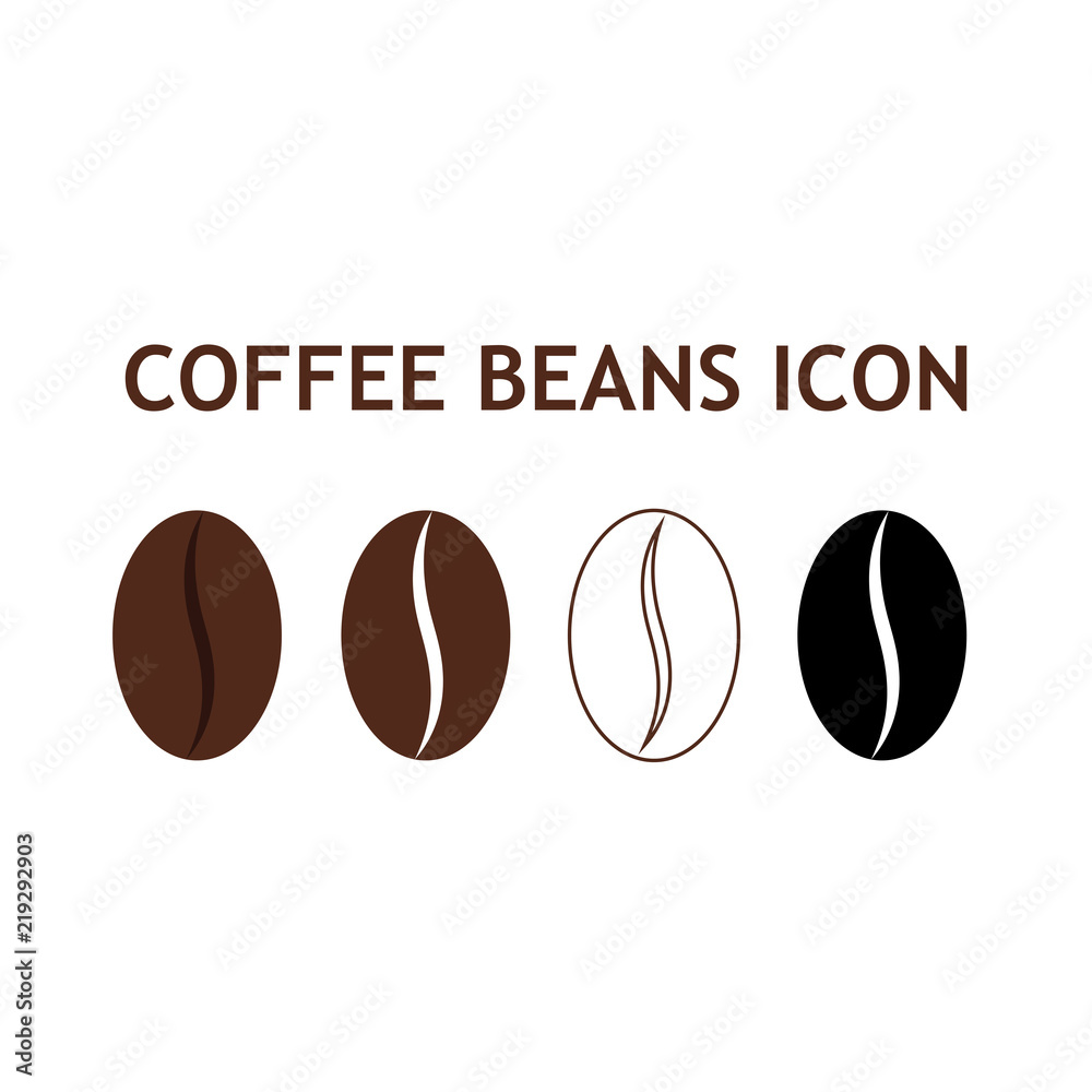 Collection of coffee bean icon isolated on white background Collection of coffee bean icon isolated on white background