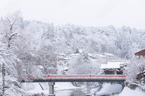 Red bridge of Takayama