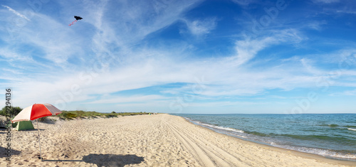 Budaka Spit, the Black Sea coast, desert beach, camping photo