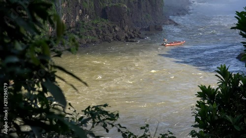 Boats of Iguazu Cruises are riding to San Martin Island Falls photo