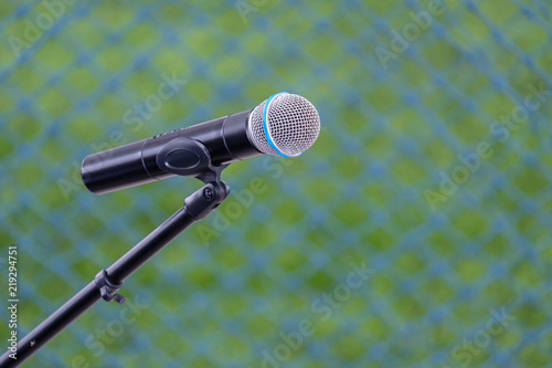 Microphone on blur background.