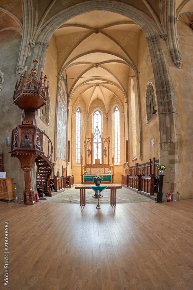 Interior of Lutheran Church in Sibiu