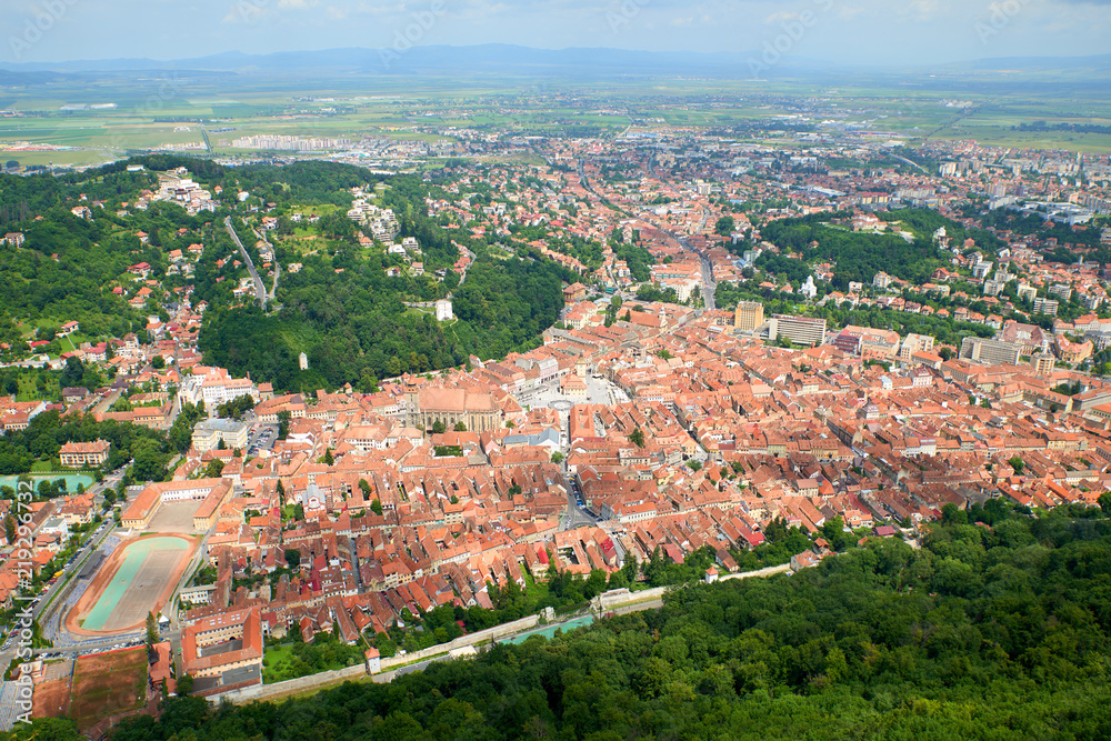 Beautiful panorama over the city of Brasov