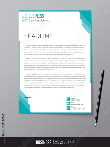 Letterhead design template and mockup minimalist style vector. Design for business or letter layout, brochure, template, newsletter, document or presentation and other.