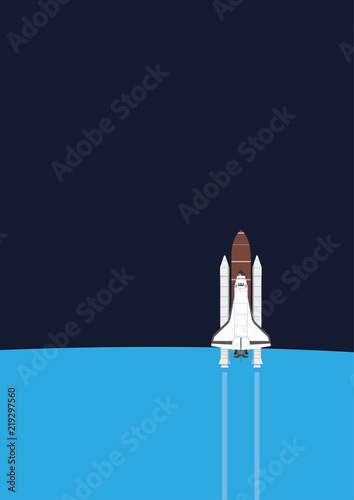 Fototapeta Naklejka Na Ścianę i Meble -  Space Shuttle leaving the atmosphere